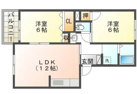 エステートパレスA棟【301号室】の間取り