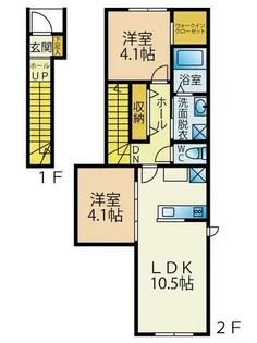 SUN VIA下到津【204号室】の間取り