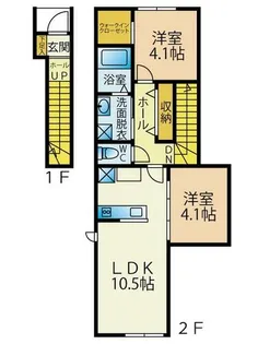 SUN VIA下到津【201号室】の間取り