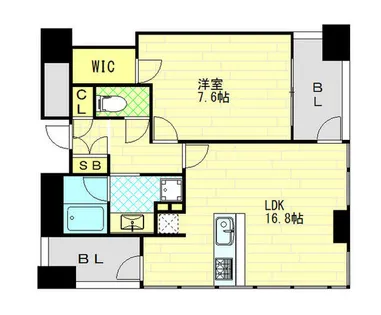 ジオグランデ梅田【8階】の間取り