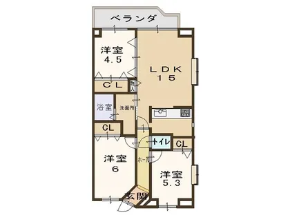 アメニティ膳所【6階】の間取り
