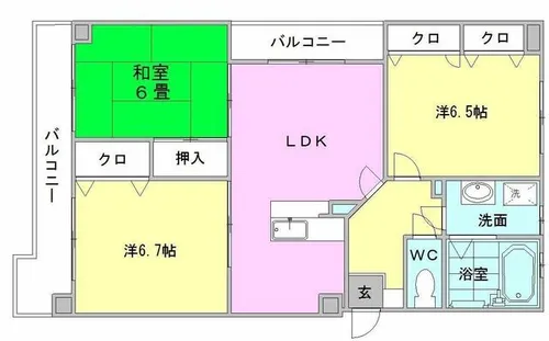 パロリブル【3階】の間取り