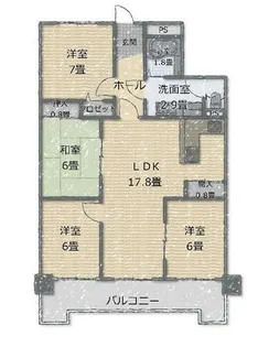 ユーハウス守山【4階】の間取り