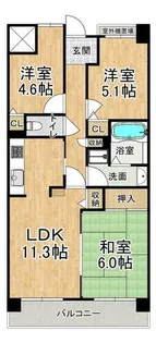 ウエストコート8番街・2番館【8階】の間取り