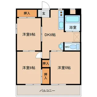 大坪ユートピア【306号室】の間取り