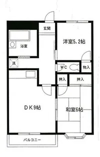 エルディム大東【A205号室】の間取り