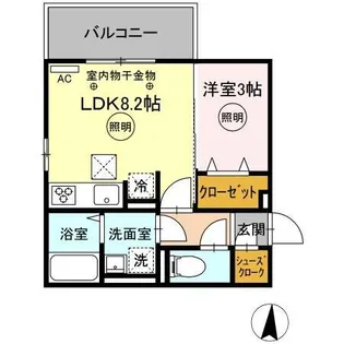 グランドステージ本町【107号室】の間取り