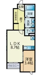 エクラクローゼット二日市【1階】の間取り