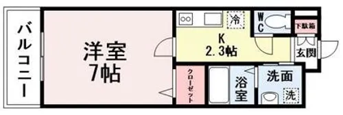 グレイスフル到津【506号室】の間取り