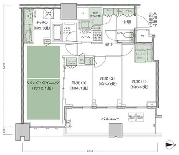 梅田ガーデンレジデンス【26階】の間取り