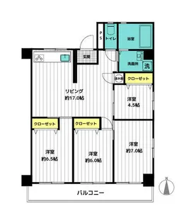 プラザフェニックス【3E号室】の間取り