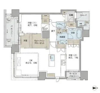 グランドメゾン名古屋駅【14階】の間取り