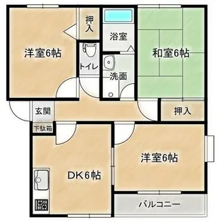 フレール弥生E棟【2階】の間取り