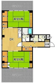 千寿ハイツ上汐【3階】の間取り