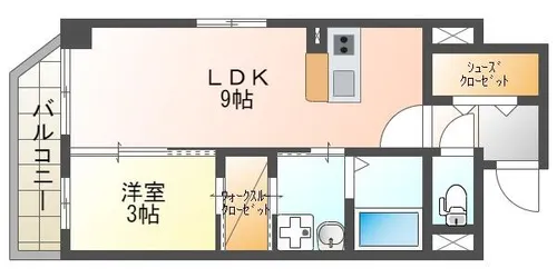 フィオーレ千早【306号室】の間取り