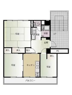 鶴山台第三住宅十五号棟【204号室】の間取り