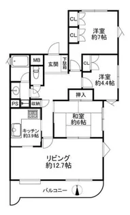 パークハイム住吉山手【2階】の間取り