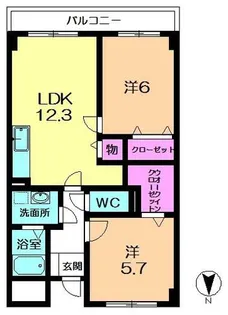 グランドール【307号室】の間取り
