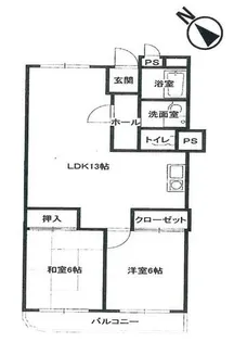サンハイツ豊中【2階】の間取り