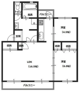 新金岡第6次住宅7棟【4階】の間取り