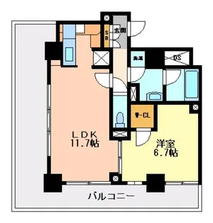 グランアルト天神タワー【0505号室】の間取り