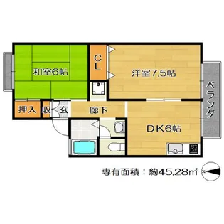 セジュール・レポゼ【202号室】の間取り