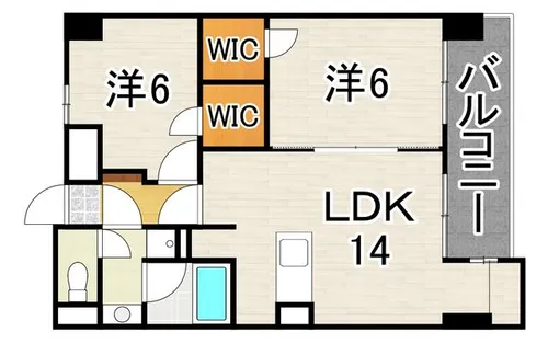 レジディア西新【13階】の間取り
