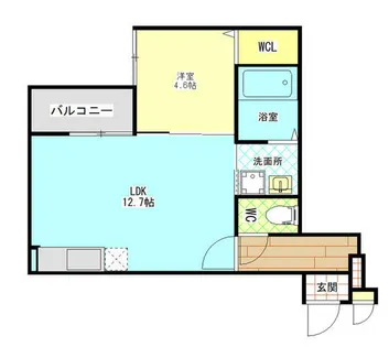 grand ciel【102号室】の間取り