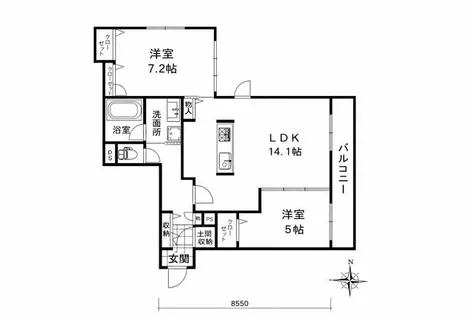 ブライトS6【3階】の間取り