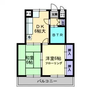 エバーライフ筥松第2【105号室】の間取り