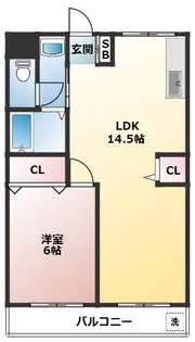 ファーストプレイス園田【302号室】の間取り