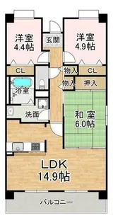 王塚東シティコート【2階】の間取り