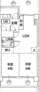 サンハウス櫻井【202号室】の間取り
