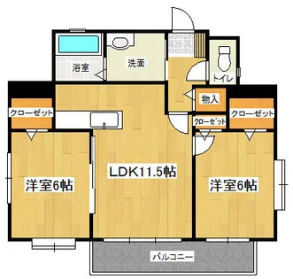 ディアコート鷹の巣【502号室】の間取り