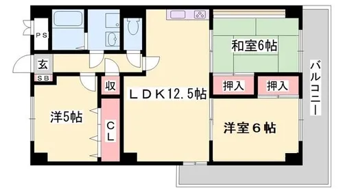メゾン花北【7階】の間取り