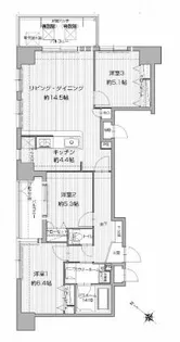 アクタス渡辺通パークシティ【10階】の間取り