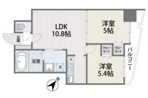 ティ・ファインズ平尾【2階】の間取り