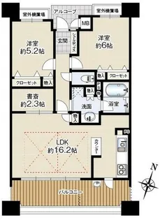 ローレルコート高槻【12階】の間取り