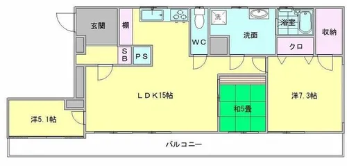 ジョイナス薬院【7階】の間取り