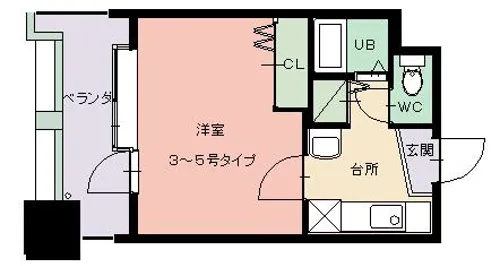 ニューサンリバー8番館【9階】の間取り