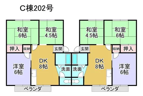 パイランド北泉【C202号室】の間取り