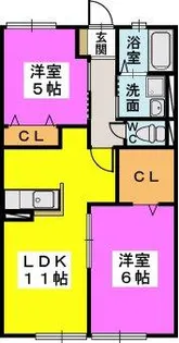 ローズハイム野多目【2階】の間取り