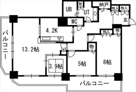 知事公館前タワーレジデンス【1604号室】の間取り