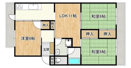 サンハイツ高倉【501号室】の間取り