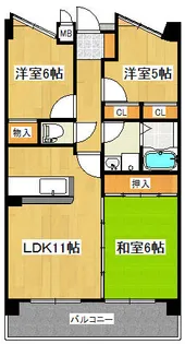 ライフハウス城野駅東【403号室】の間取り