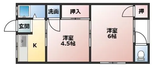 大将軍ハイツ【7号室】の間取り