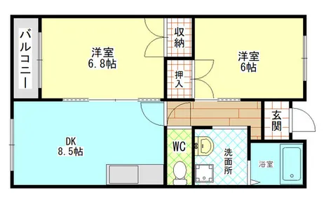 ラ・フォーレ長吉【702号室】の間取り