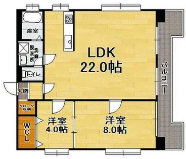 ロワールマンション大名【702号室】の間取り