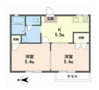 ハイツ山内【102号室】の間取り
