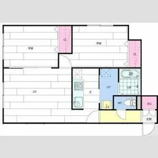 Modest篠路【102号室】の間取り